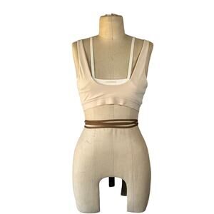 Nike x Jacquemus La Brassiere Sports Bra Cropped Tank in Nude Tan